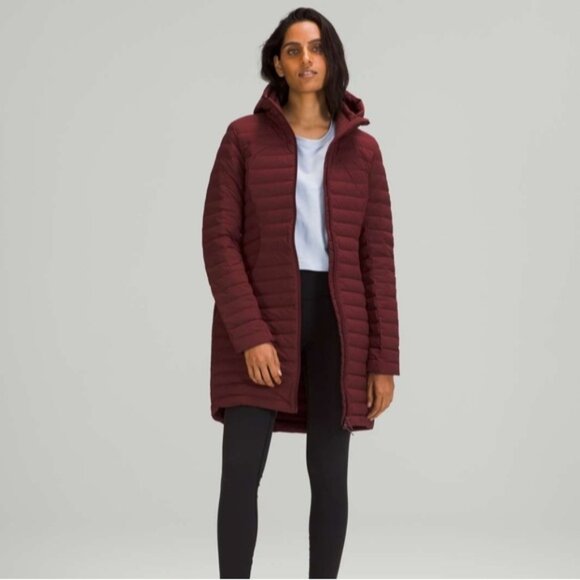 Lululemon Pack it Down Jacket *Long Red Merlot Like New - Picture 1 of 12